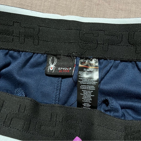 Spyder Men's Deep Blue Sweatpants Size Medium Zipper Pockets Sport Streetwear - Picture 5 of 7